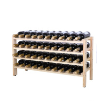 All Timber Bottle Floor Standing Wood Wine Rack